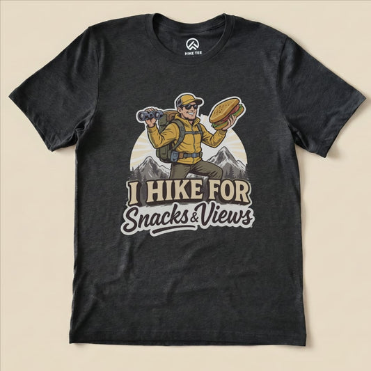 Hike Tee T-Shirt Dark Grey Heather / S Snack And Views Shirt