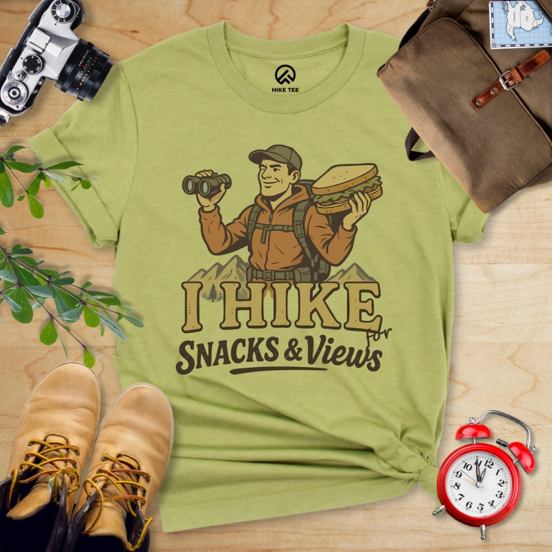 Hike Tee T-Shirt Heather Green / S Snack and Views Shirt