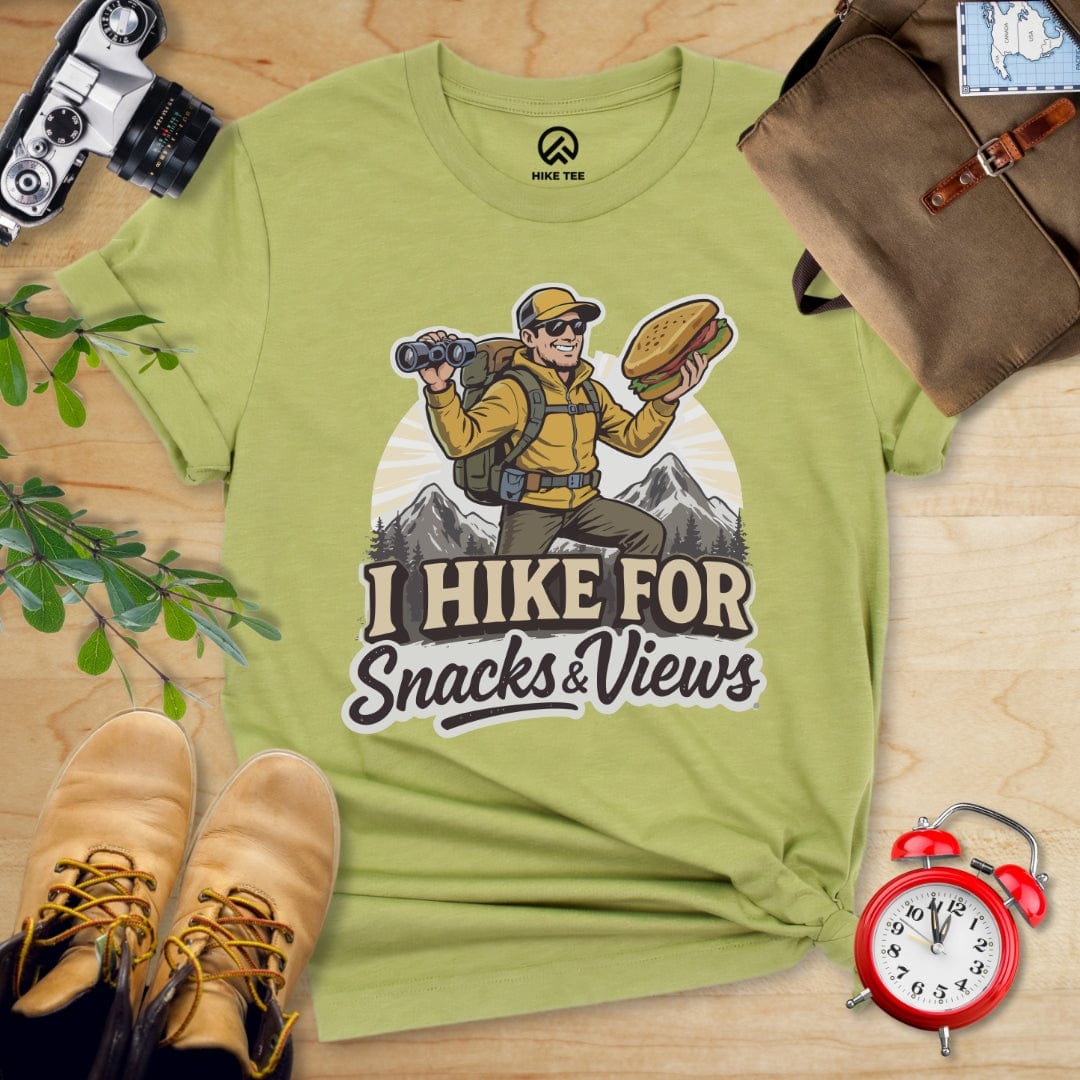 Hike Tee T-Shirt Heather Green / S Snack And Views Shirt