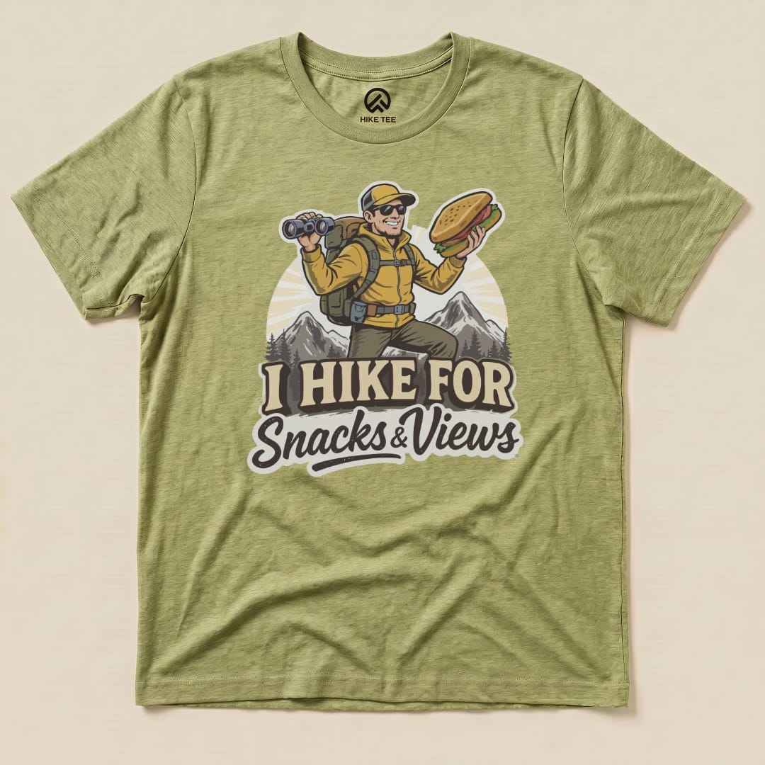 Hike Tee T-Shirt Heather Green / S Snack And Views Shirt