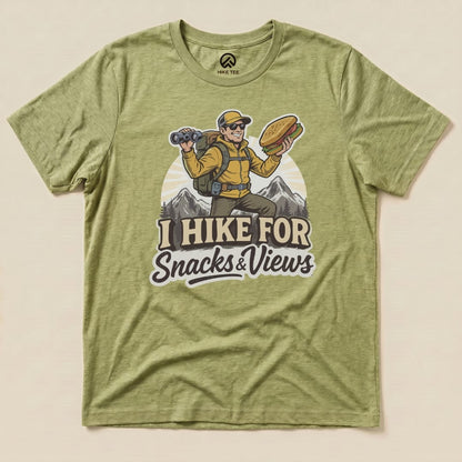 Hike Tee T-Shirt Heather Green / S Snack And Views Shirt