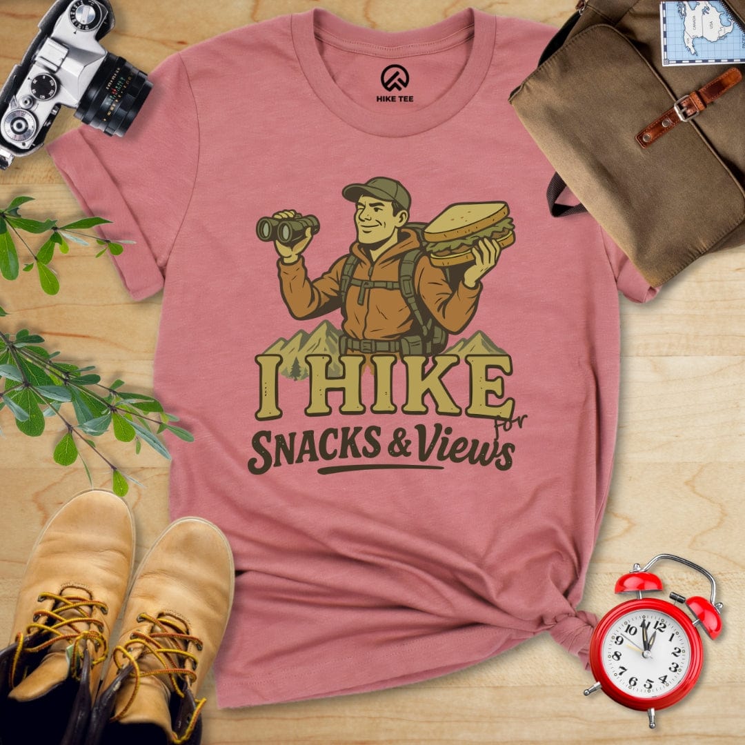 Hike Tee T-Shirt Heather Mauve / S Snack and Views Shirt