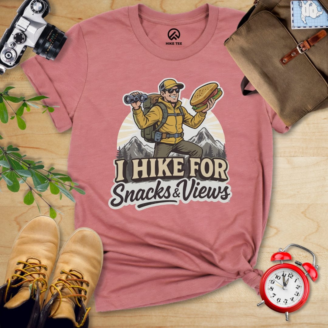 Hike Tee T-Shirt Heather Mauve / S Snack And Views Shirt