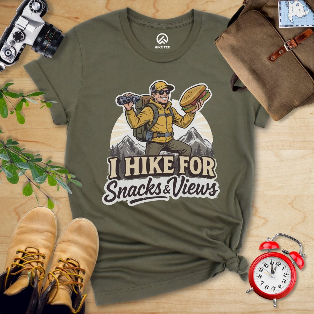 Hike Tee T-Shirt Military Green / S Snack And Views Shirt