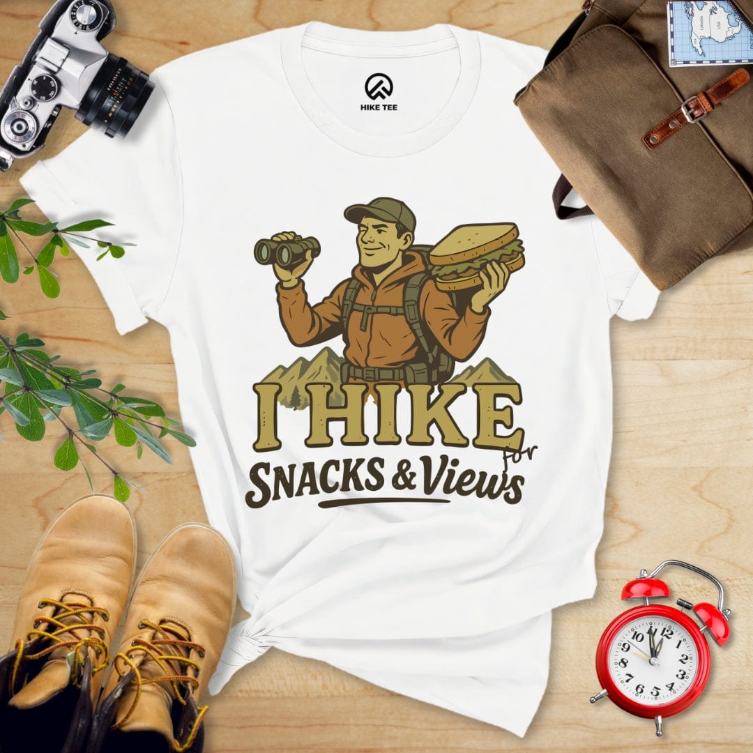 Hike Tee T-Shirt White / S Snack and Views Shirt