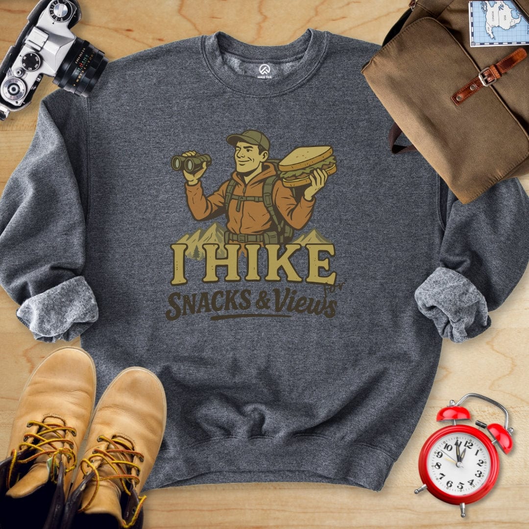 Hike Tee Sweatshirt S / Dark Heather Snack and Views Sweatshirt