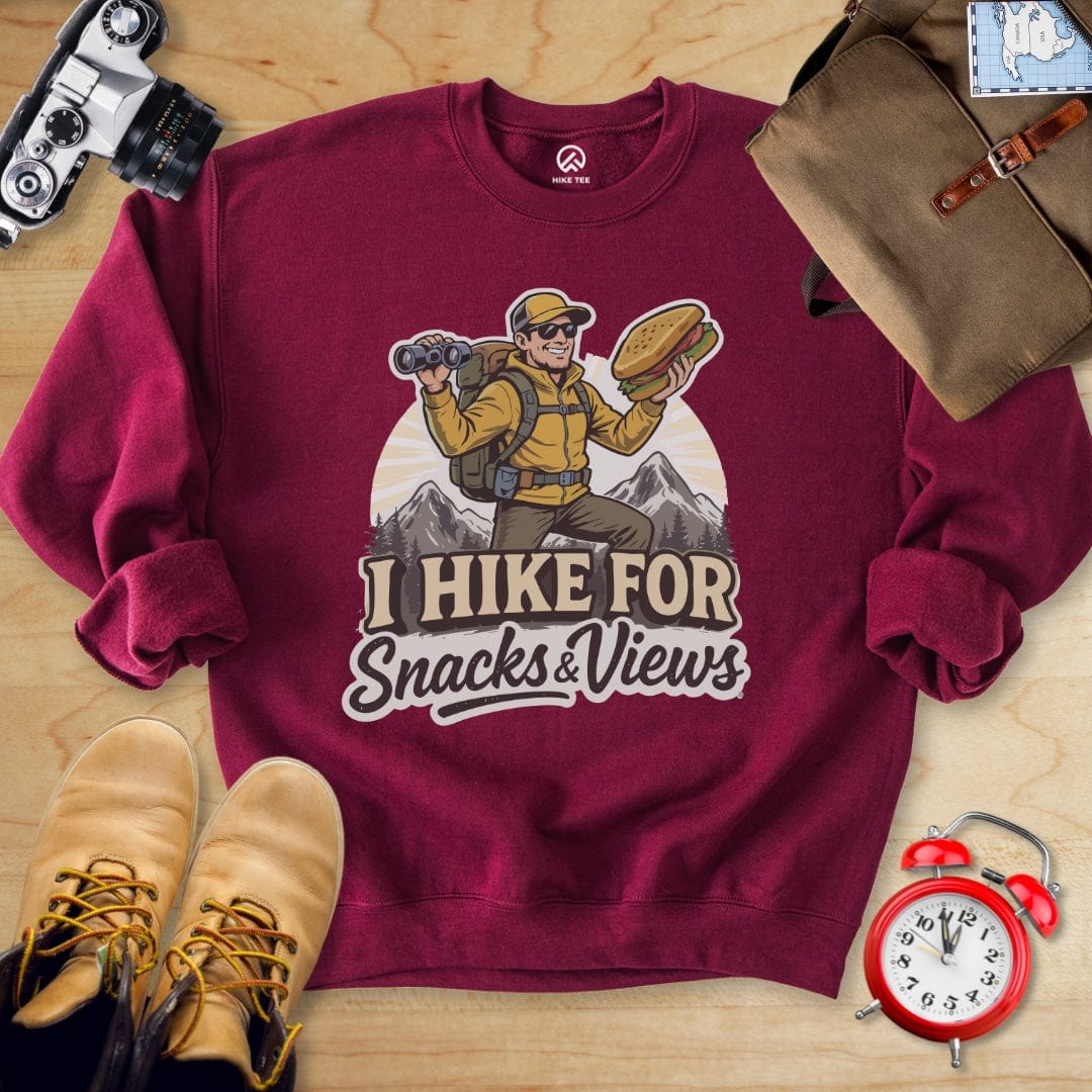 Hike Tee Sweatshirt S / Maroon Snack and Views Sweatshirt
