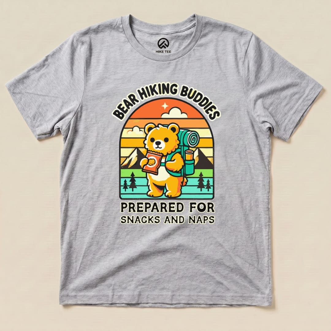 Hike Tee T-Shirt Athletic Heather / S Snacks and Naps Hiking Bear Shirt