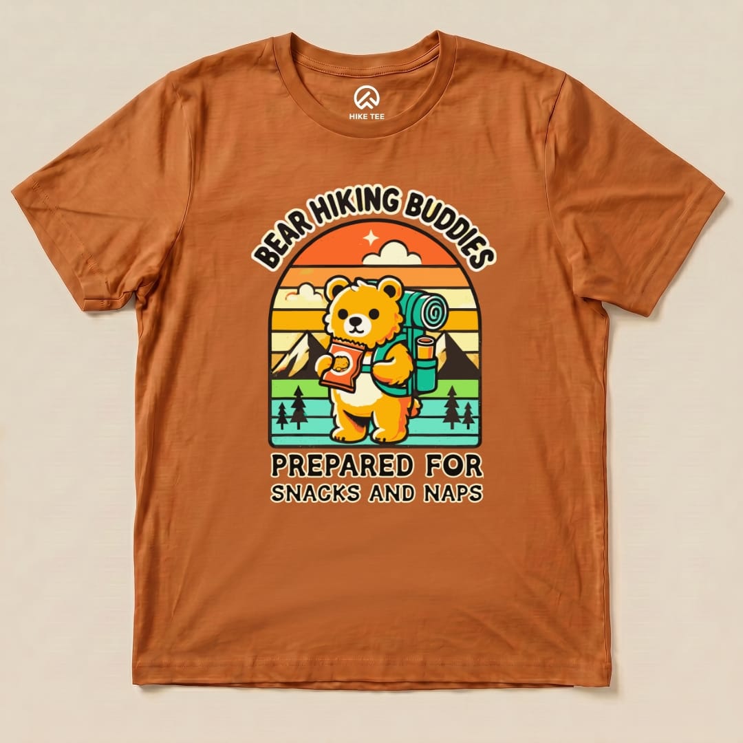 Hike Tee T-Shirt Autumn / S Snacks and Naps Hiking Bear Shirt