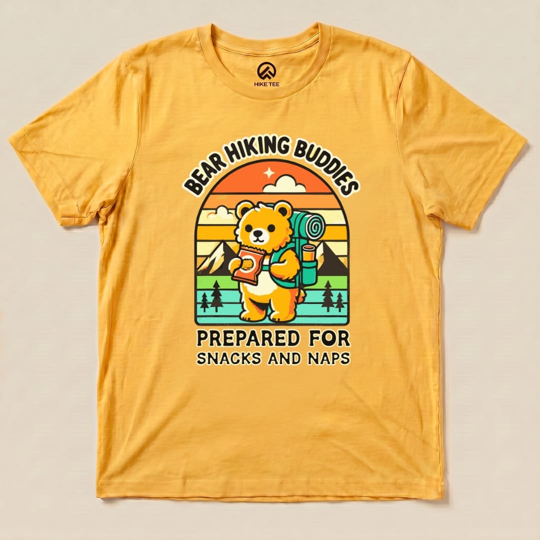 Hike Tee T-Shirt Gold / S Snacks and Naps Hiking Bear Shirt
