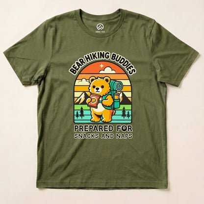 Hike Tee T-Shirt Military Green / S Snacks and Naps Hiking Bear Shirt