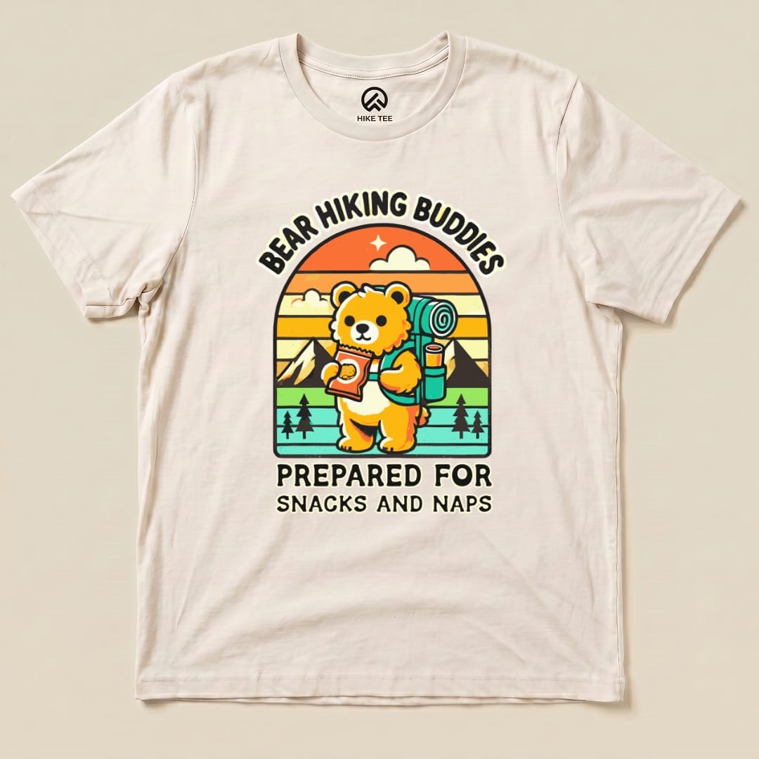 Hike Tee T-Shirt Natural / S Snacks and Naps Hiking Bear Shirt