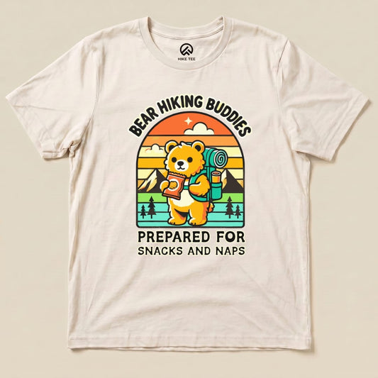 Hike Tee T-Shirt Natural / S Snacks and Naps Hiking Bear Shirt