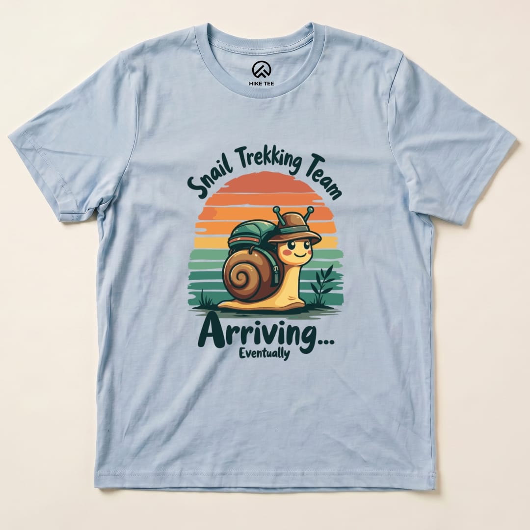 Snail Arriving Shirt Hike Tee T-Shirt Baby Blue / S