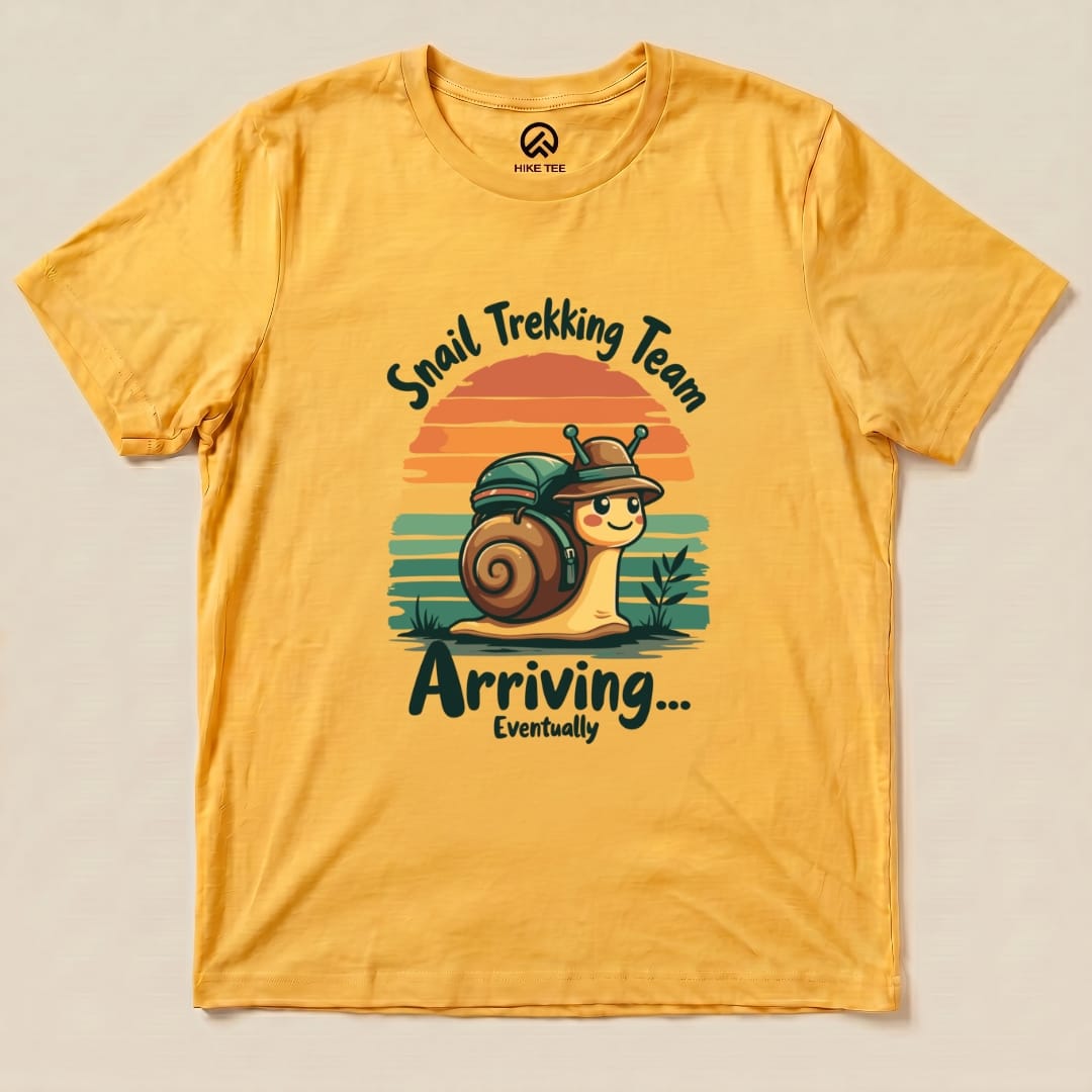 Snail Arriving Shirt Hike Tee T-Shirt Gold / S