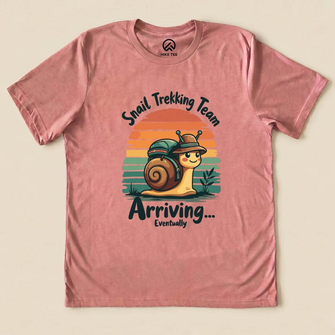 Snail Arriving Shirt Hike Tee T-Shirt Heather Mauve / S
