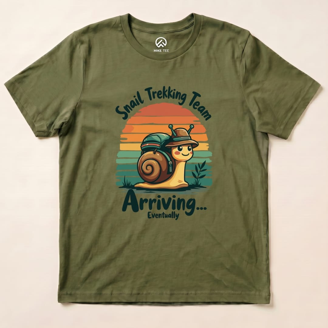 Snail Arriving Shirt Hike Tee T-Shirt Military Green / S