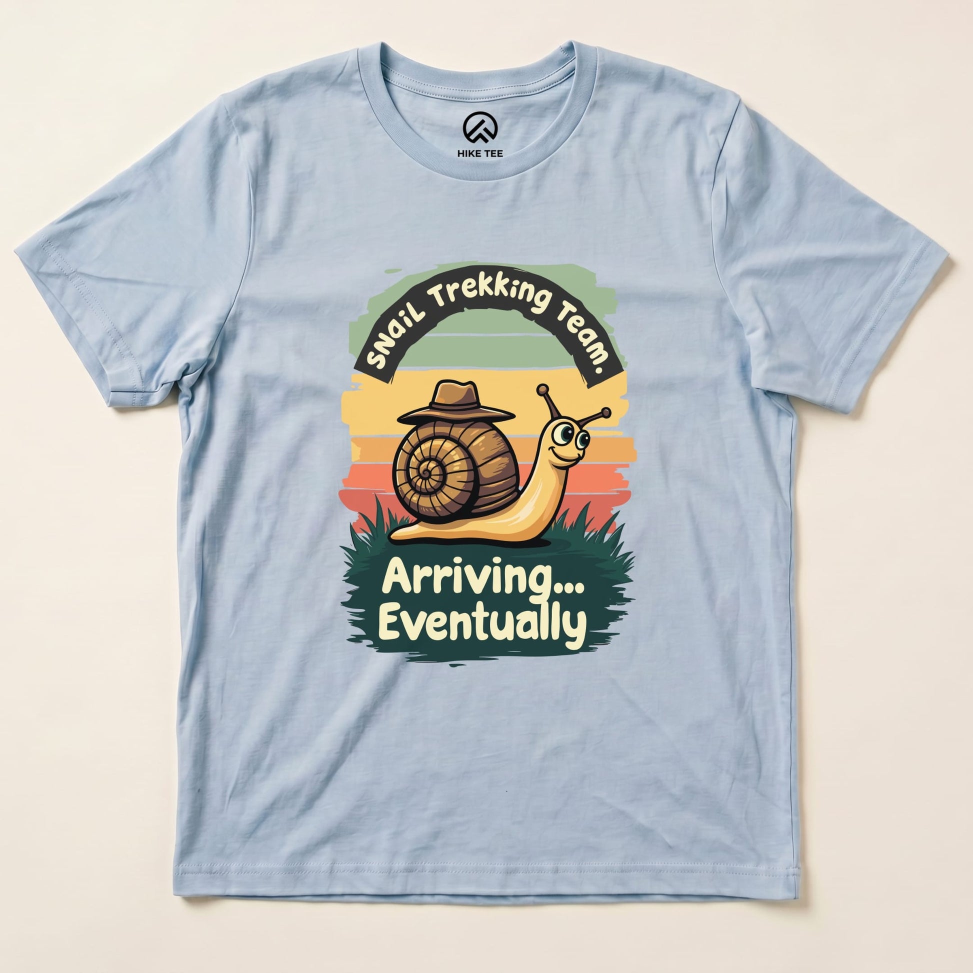 Snail Trekking Shirt Hike Tee T-Shirt Baby Blue / S