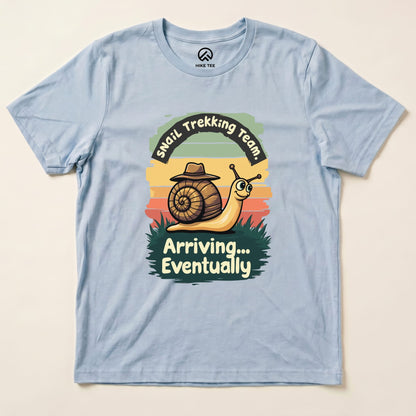 Snail Trekking Shirt Hike Tee T-Shirt Baby Blue / S