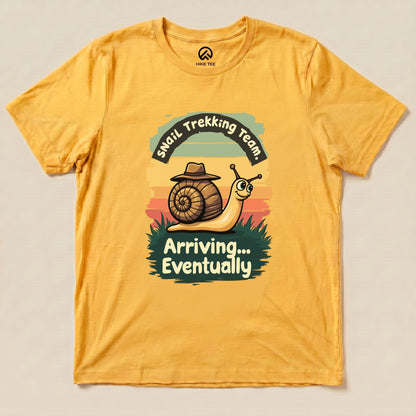 Snail Trekking Shirt Hike Tee T-Shirt Gold / S