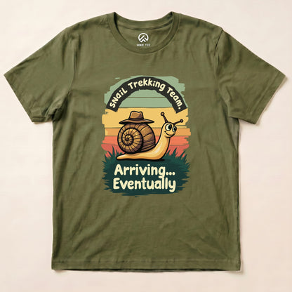 Snail Trekking Shirt Hike Tee T-Shirt Military Green / S