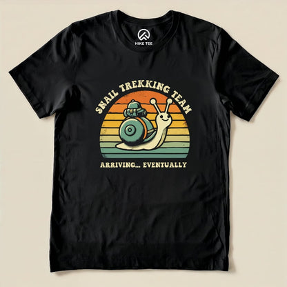 Snail Trekking Team Retro Shirt Hike Tee T-Shirt Black / S