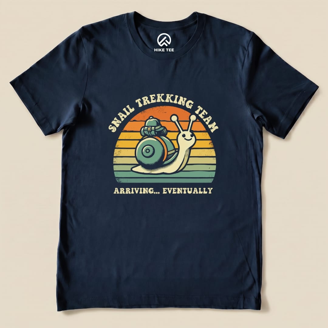 Snail Trekking Team Retro Shirt Hike Tee T-Shirt Navy / S