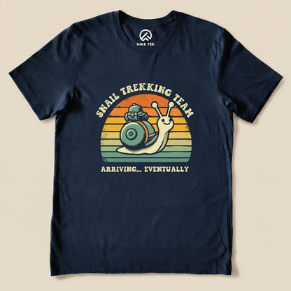 Snail Trekking Team Retro Shirt Hike Tee T-Shirt Navy / S