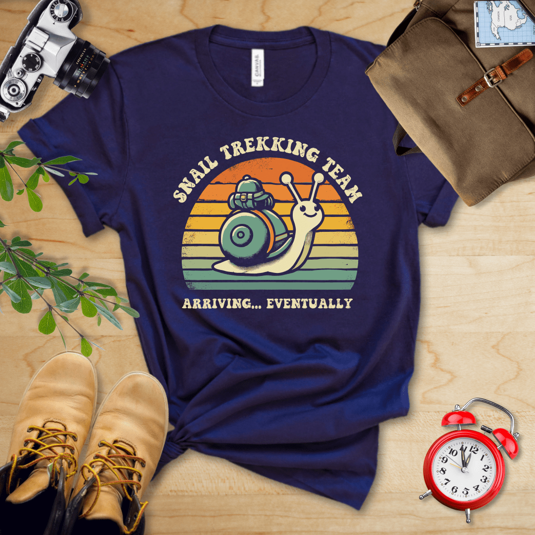 Printify T-Shirt Navy / S Snail Trekking Team Shirt