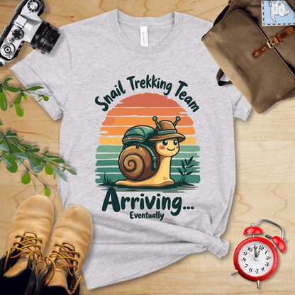 Printify T-Shirt Athletic Heather / S Snail Trekking Team