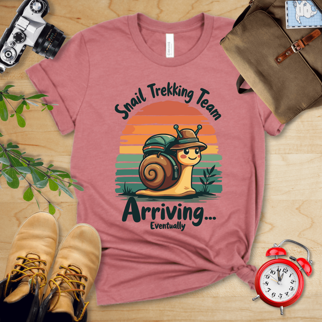 Printify T-Shirt Heather Mauve / S Snail Trekking Team