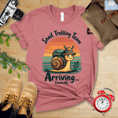 Printify T-Shirt Heather Mauve / S Snail Trekking Team