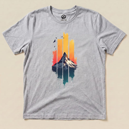 Snow Mountain Sunset Shirt Hike Tee T-Shirt Athletic Heather / S