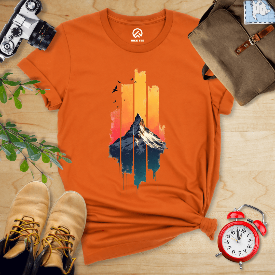 Hike Tee T-Shirt Autumn / S Snow Mountain Sunset Shirt