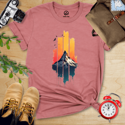 Hike Tee T-Shirt Heather Mauve / S Snow Mountain Sunset Shirt