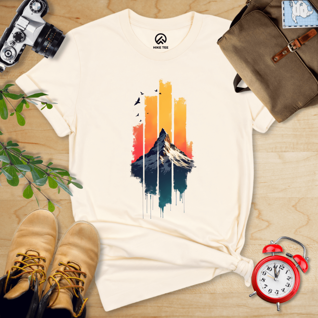Hike Tee T-Shirt Natural / S Snow Mountain Sunset Shirt