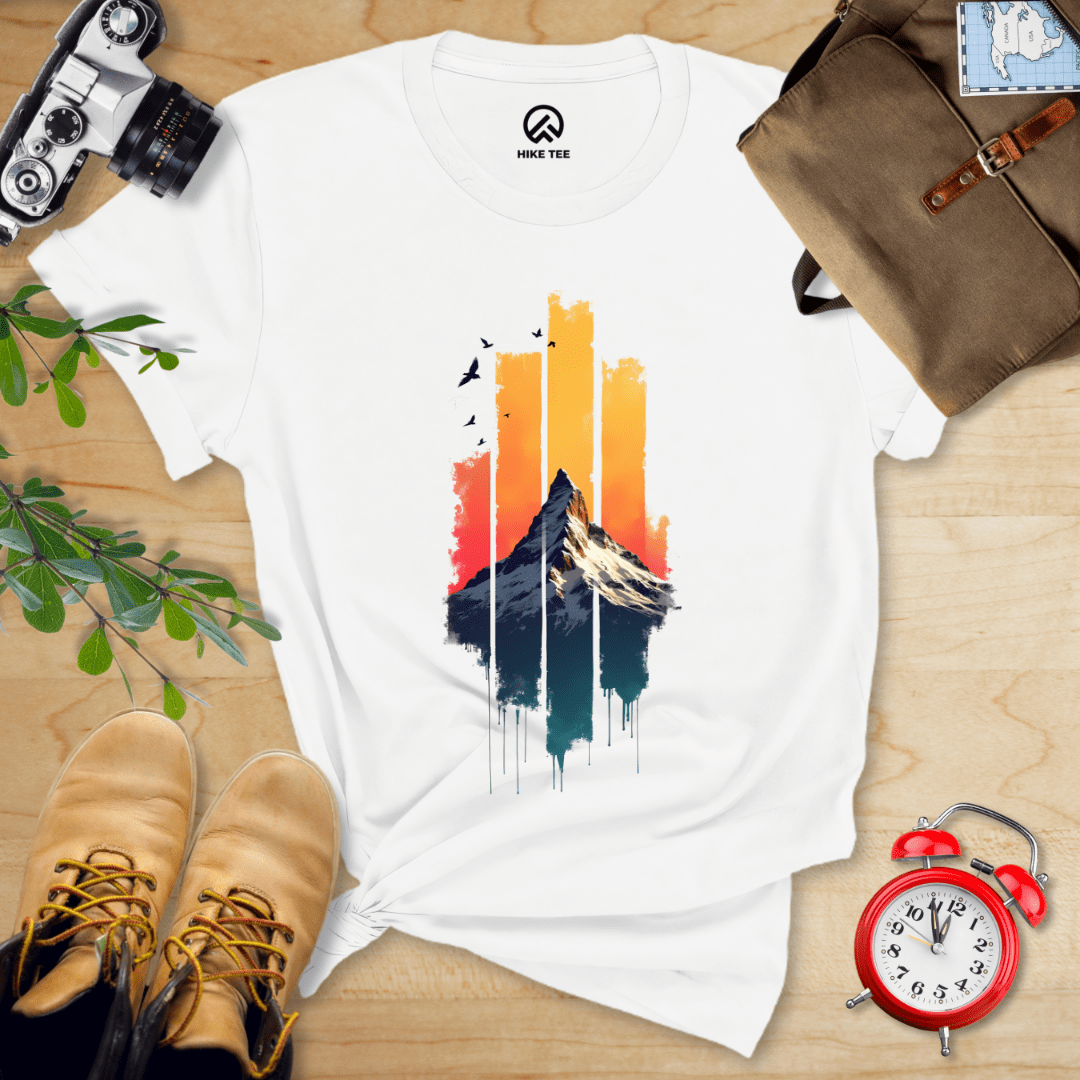 Hike Tee T-Shirt White / S Snow Mountain Sunset Shirt