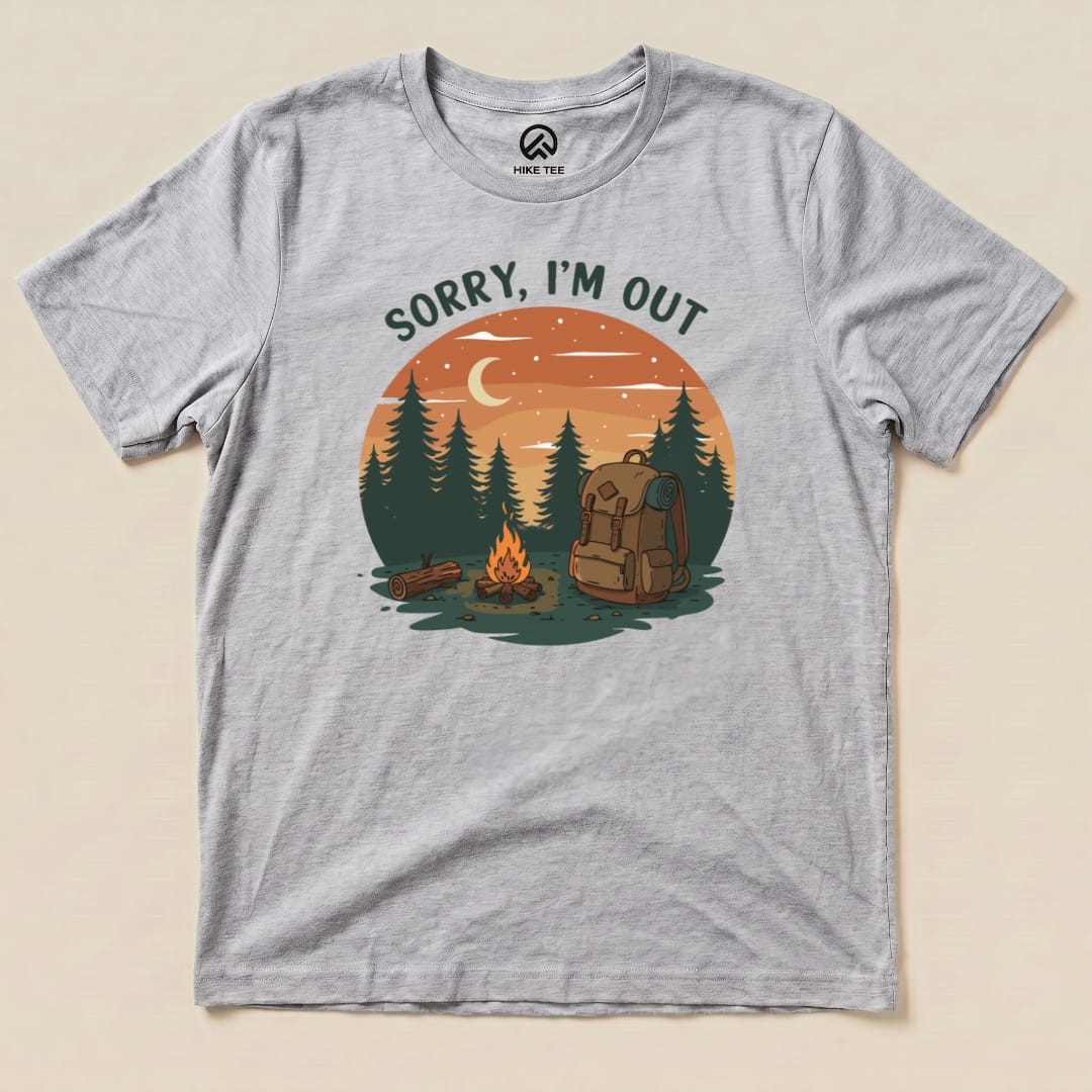 Sorry, I'm Out Camping Shirt Hike Tee T-Shirt Athletic Heather / S
