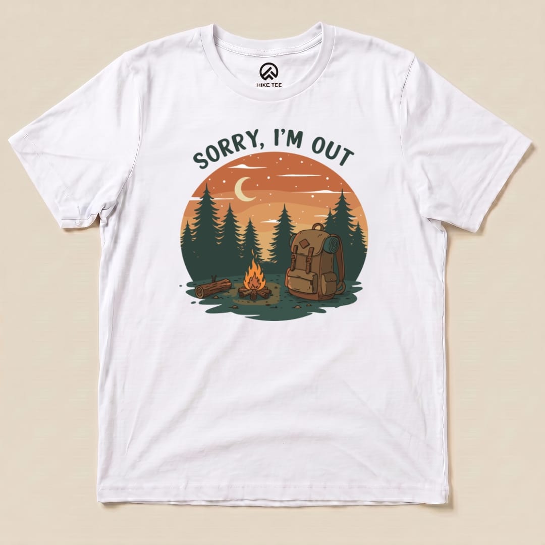 Sorry, I'm Out Camping Shirt Hike Tee T-Shirt White / S