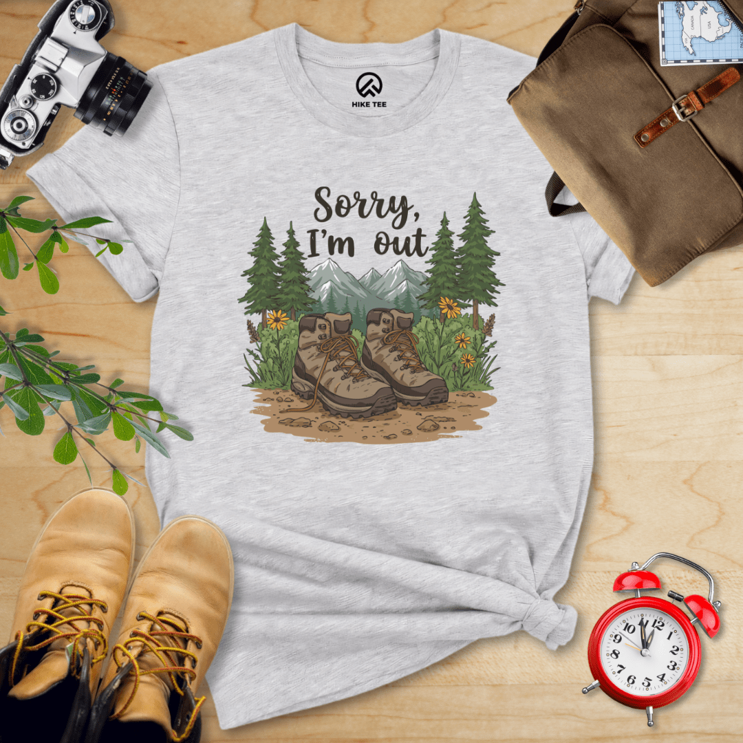 Hike Tee T-Shirt Athletic Heather / S Sorry, I'm Out Hiking Shirt
