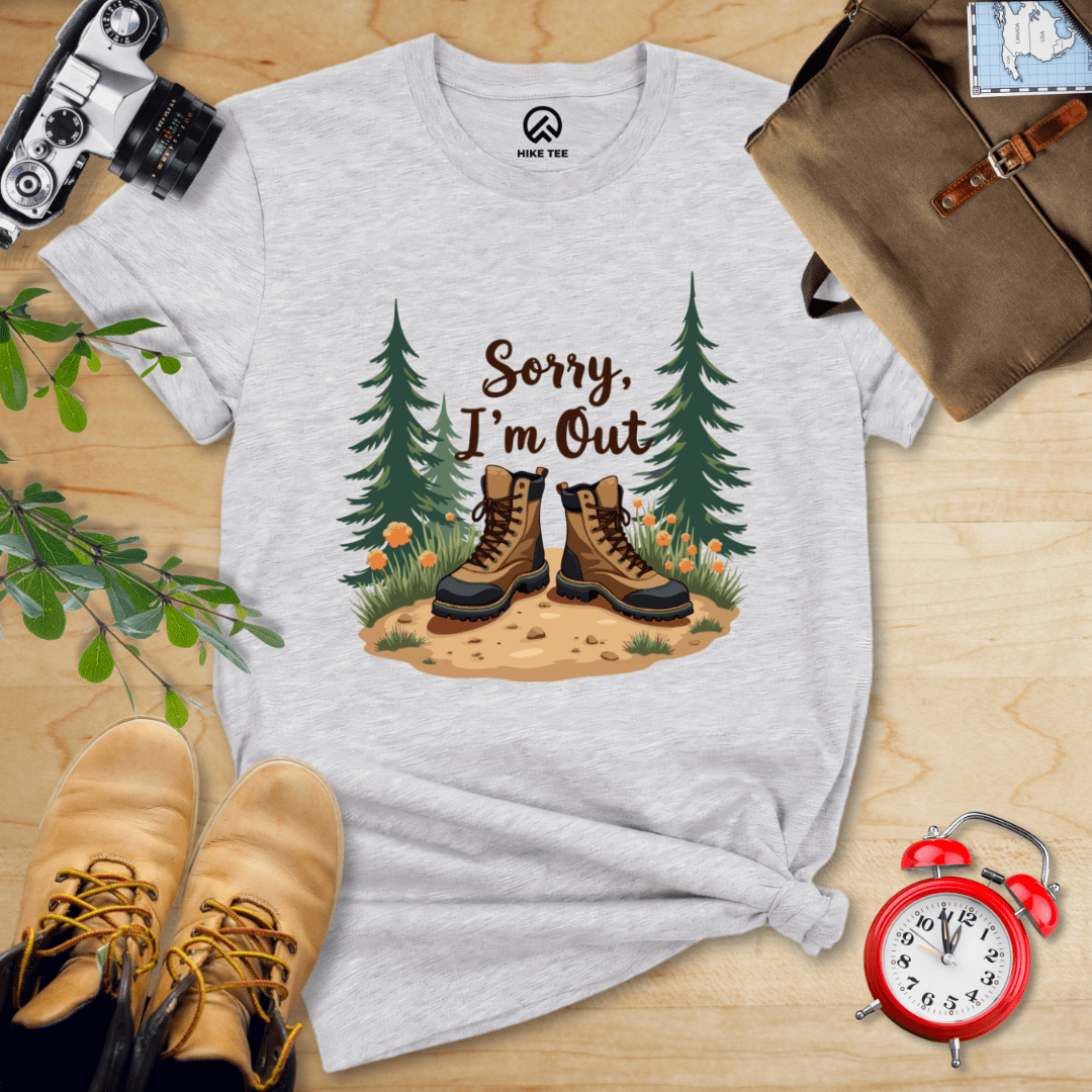 Hike Tee T-Shirt Athletic Heather / S Sorry, I'm Out Hiking Shirt