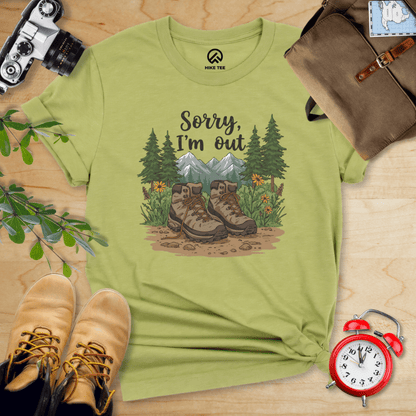 Hike Tee T-Shirt Heather Green / S Sorry, I'm Out Hiking Shirt