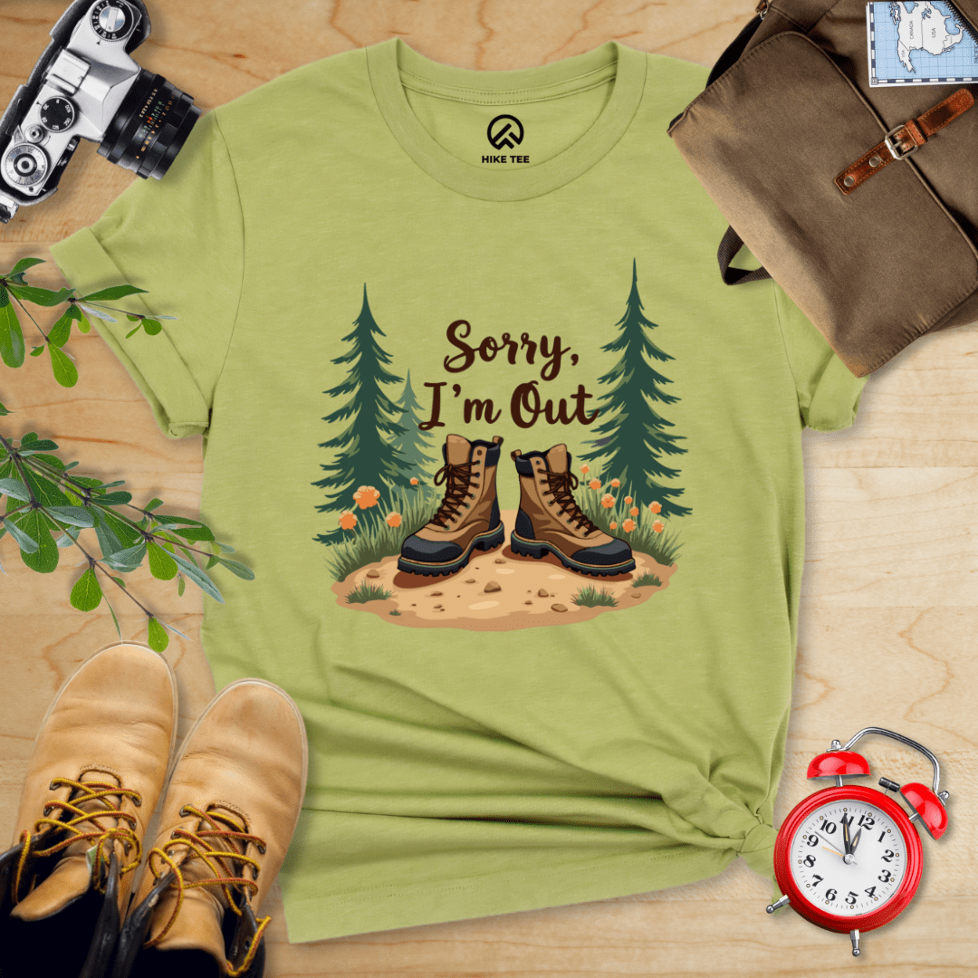 Hike Tee T-Shirt Heather Green / S Sorry, I'm Out Hiking Shirt