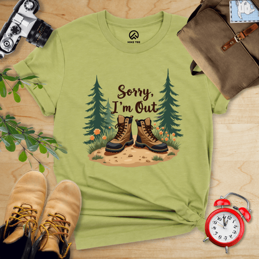 Hike Tee T-Shirt Heather Green / S Sorry, I'm Out Hiking Shirt