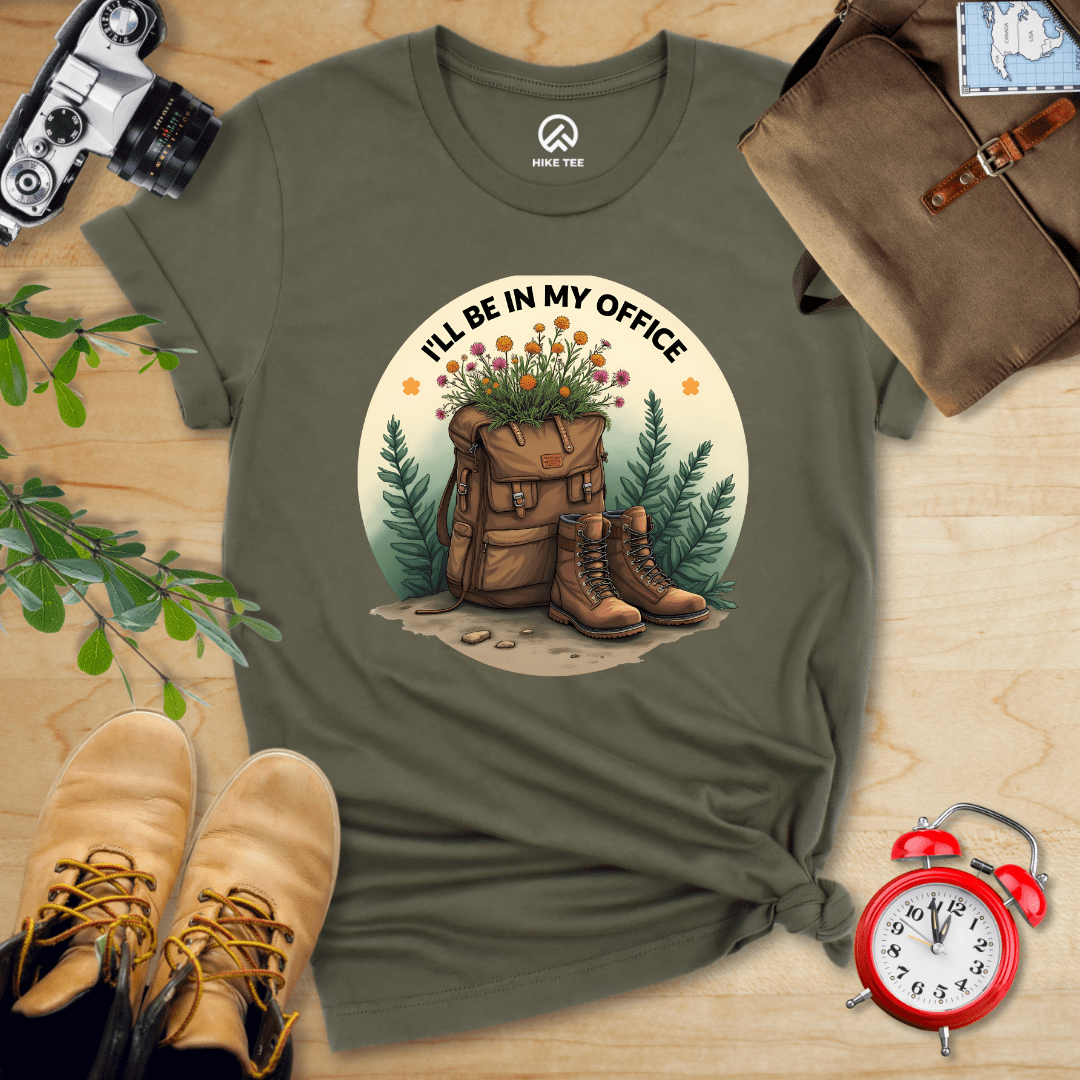 Hike Tee T-Shirt Military Green / S Sorry, I'm Out Hiking Shirt