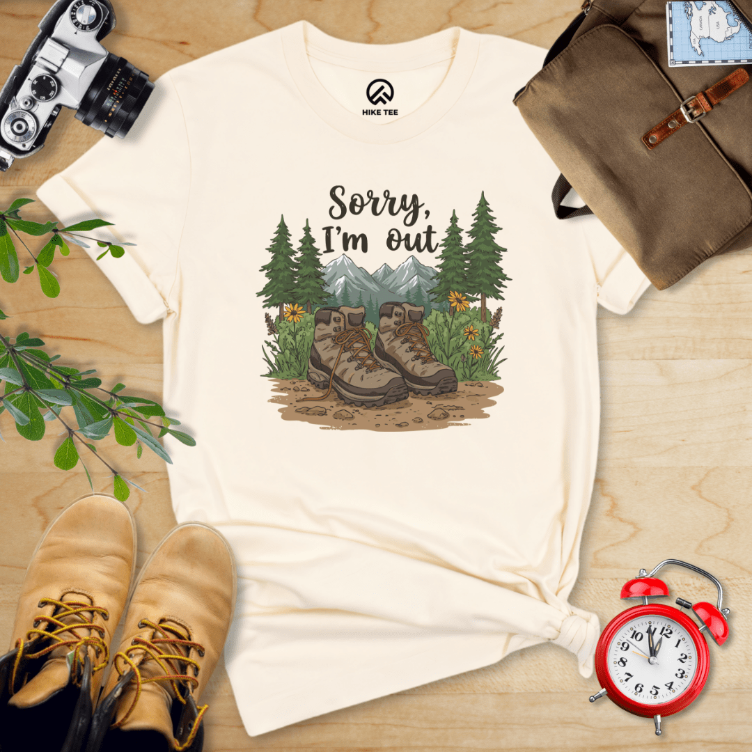 Hike Tee T-Shirt Natural / S Sorry, I'm Out Hiking Shirt