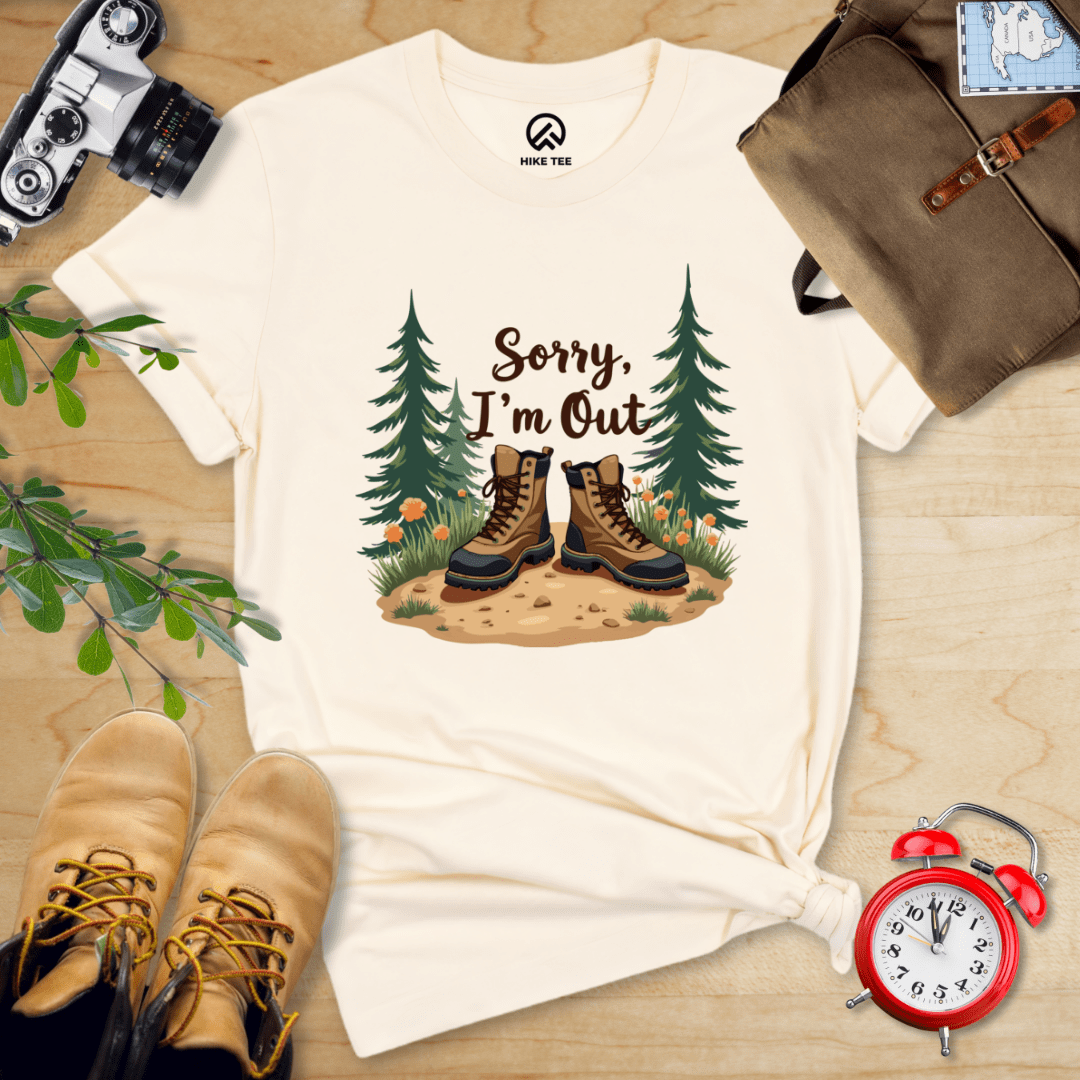 Hike Tee T-Shirt Natural / S Sorry, I'm Out Hiking Shirt