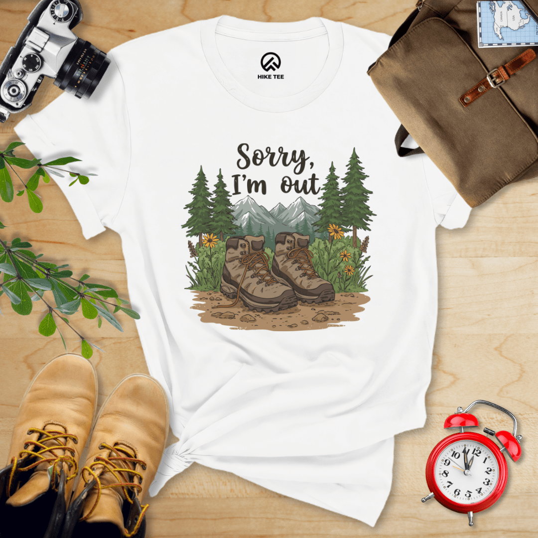 Hike Tee T-Shirt White / S Sorry, I'm Out Hiking Shirt
