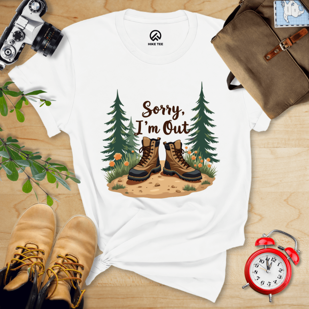 Hike Tee T-Shirt White / S Sorry, I'm Out Hiking Shirt