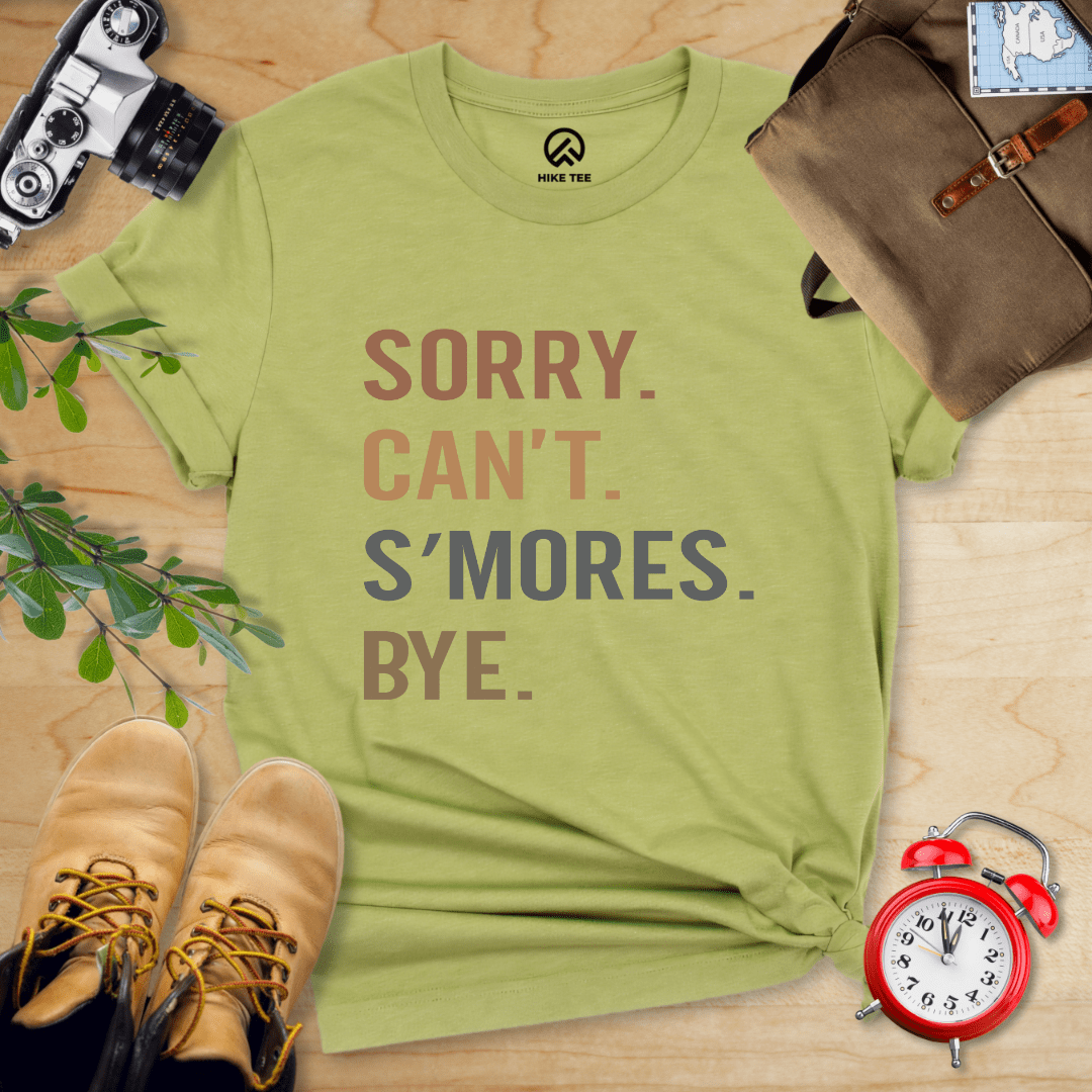 Hike Tee T-Shirt Heather Green / S Sorry, S'mores, Bye Shirt